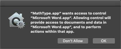 macOS 授權對話方塊